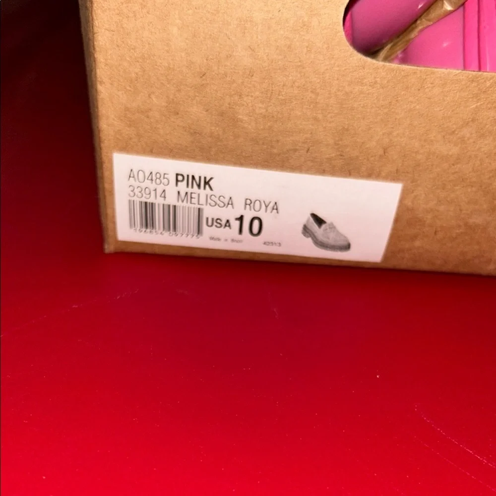 Melissa Pink Glossy Penny loafer style lug Sole - Picture 6 of 6